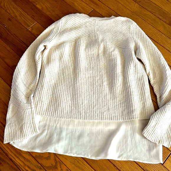 Lucky Brand gold flecked double layer statement sweater in a soft cream - Picture 7 of 10